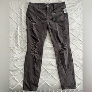 refuge NWT Charcoal Gray Distressed Skinny Jeans